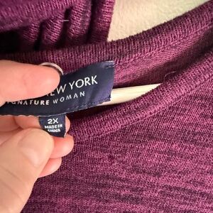 New York & Company Rich Purple Cowl Neck Sweater